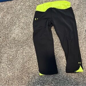 Under Armour Black and Bright Yellow Workout Pants